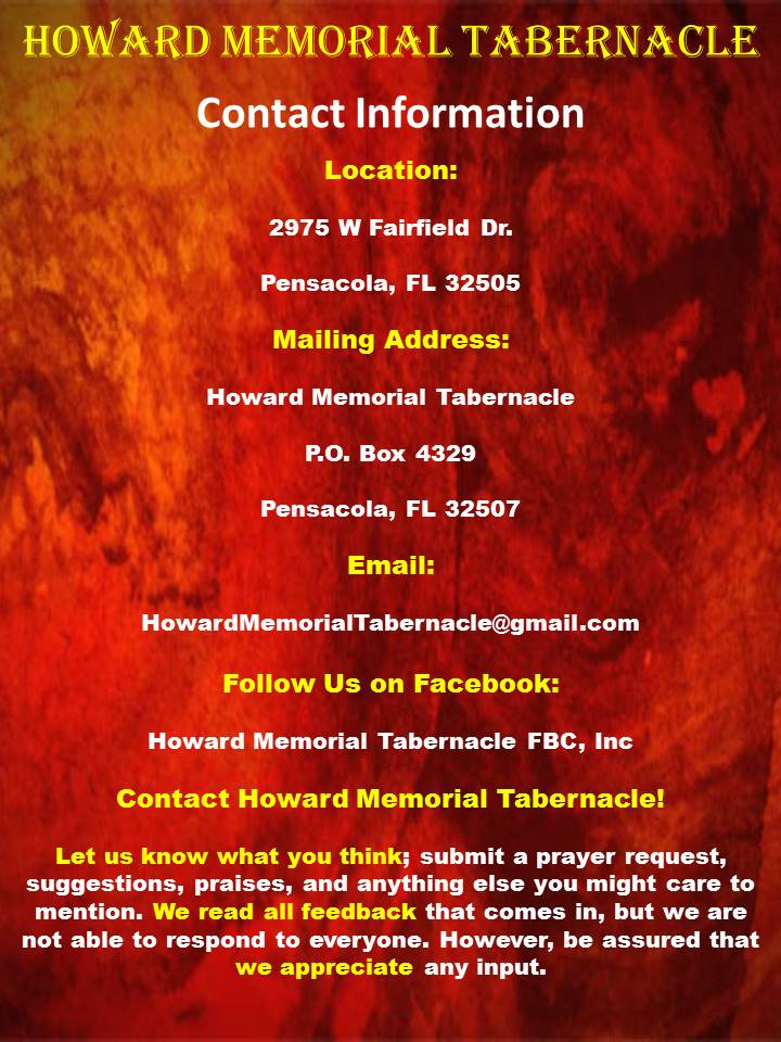 Contact Us | Howard Memorial Tabernacle